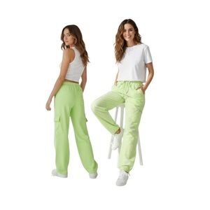 No Boundaries Mint Green Parachute Joggers